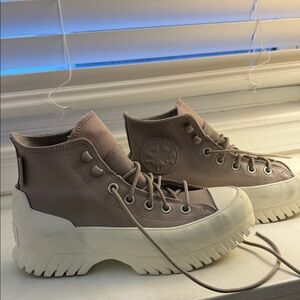 Converse Women's High-Top Sneakers in Beige and White